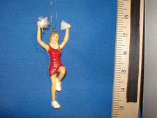 Cheerleader Ornament with Pom Poms Red 67938B 127