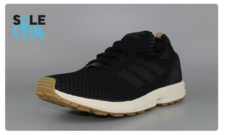 Adidas Originals ZX Flux PK Black Gum Mens Primeknit Running Adidas Originals ZX Flux PK Black Gum Mens Primeknit Running