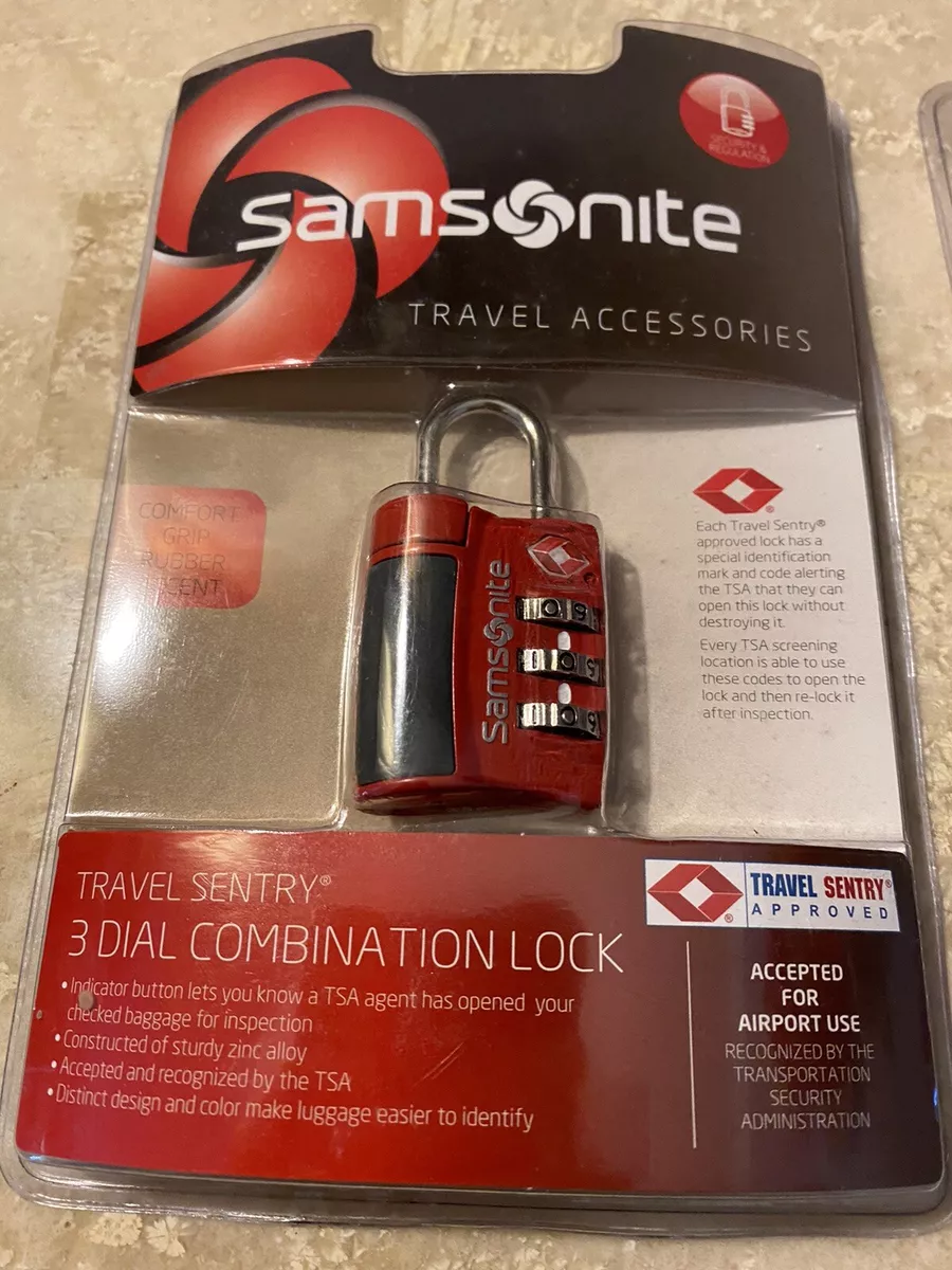 Samsonite Travel Sentry 3 Dial Combination Lock Accepted For Airport Use sealed