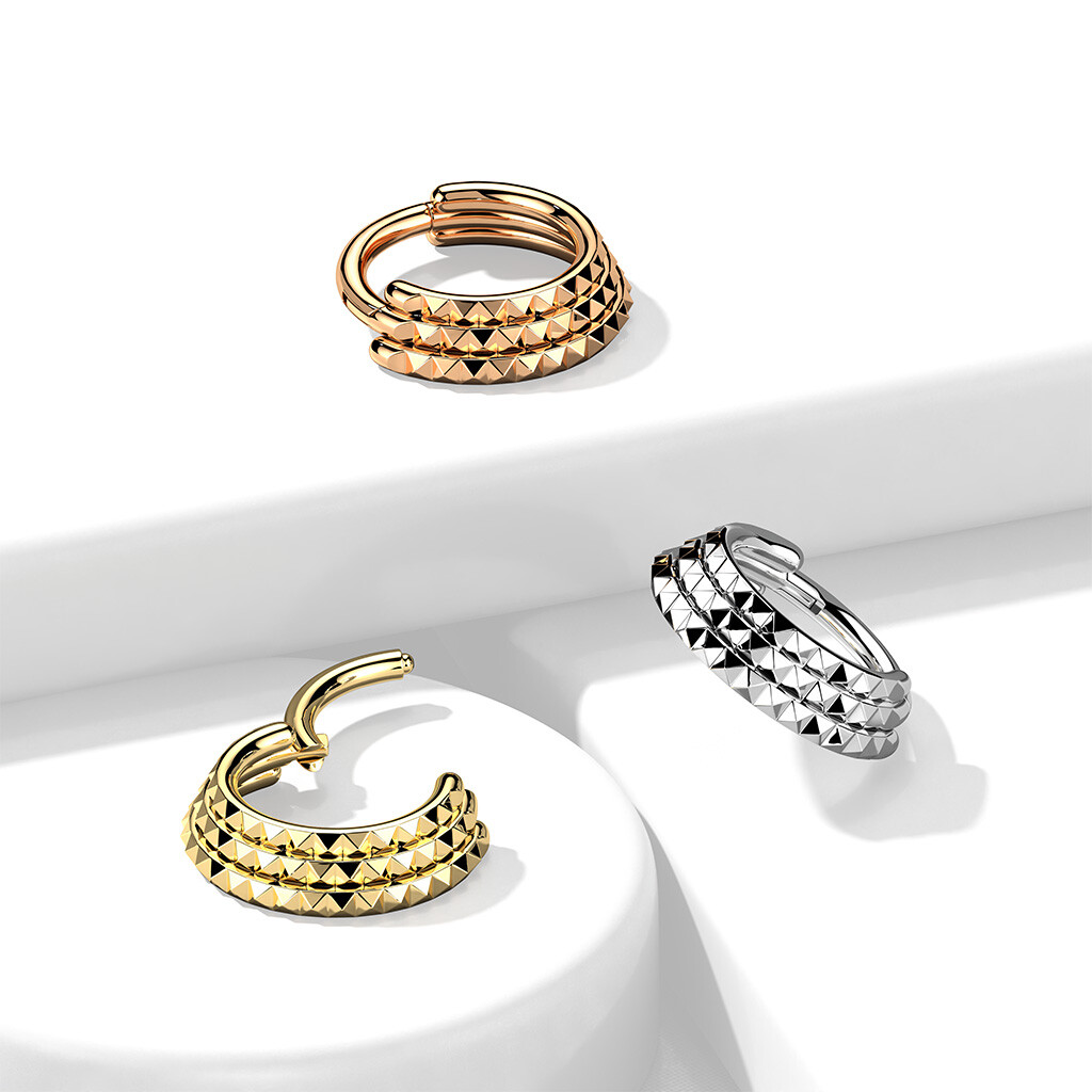 Piercing anneau oreille acier chirurgical hélix conch triple rang