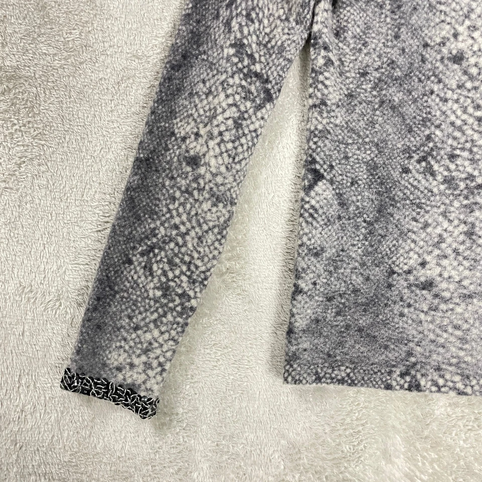 Top Neiman Marcus 100 % cachemir para mujer M gris piel de serpiente lentejuelas ribete mafia esposa Foto 4 de 4