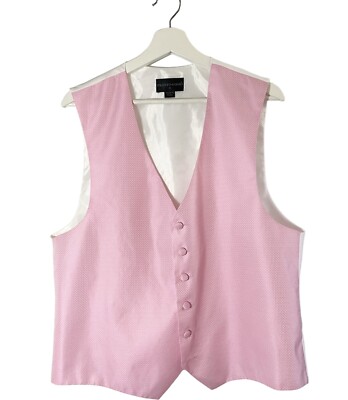 PRONTO UOMO Vest Men's Medium Pink  Button-Up Formal Wedding
