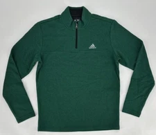 adidas Sweatshirt Mens Small Tech Fleece 1/4 Zip Golf Training Forest Green Y2K