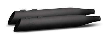RC Components Black RCX 4'' Slash Up Black Slip On Mufflers Harley FLH 95-16