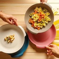 Nineware 4pc Colorful Pasta Bowl, BPA free Party Plate Microwave Dishwasher Safe