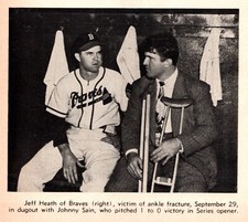 1948 World Series Boston Braves Locker Room Injury Jeff Heath Johnny Sain Photo