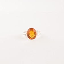 Natural Citrine Gemstone 925 Solid Silver Jewelry Statement Ring For Girlfriend
