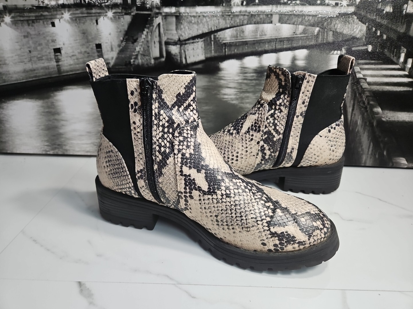 Universal Thread Python Pattern Zipper Up Ankle B… - image 4