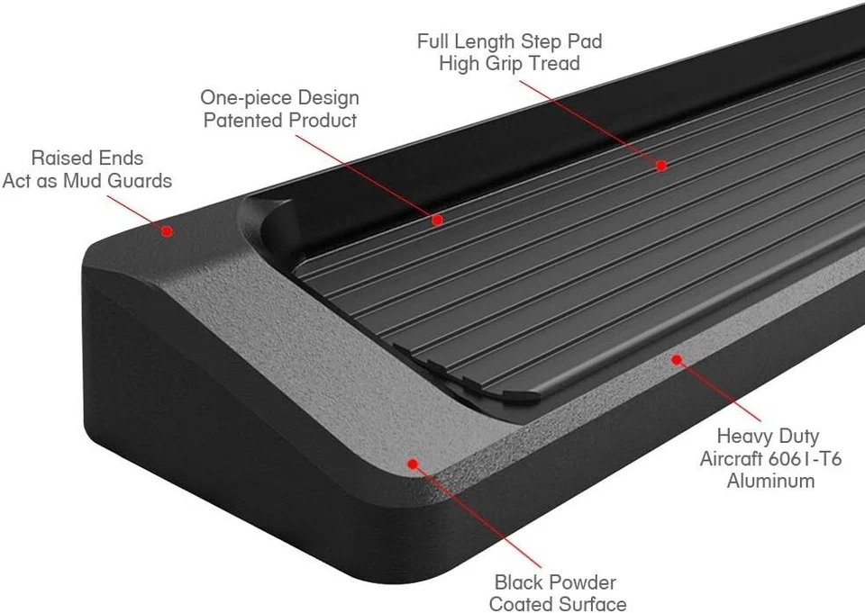 Tabla de correr HD Ridez 6" negra ajuste 01-07 Chevy Silverado GMC Sierra doble cabina Foto 2 de 4