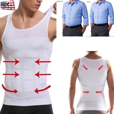 Men's Slim Shapewear Compression Vest Tummy Control Body Shaper Slimming Shirt