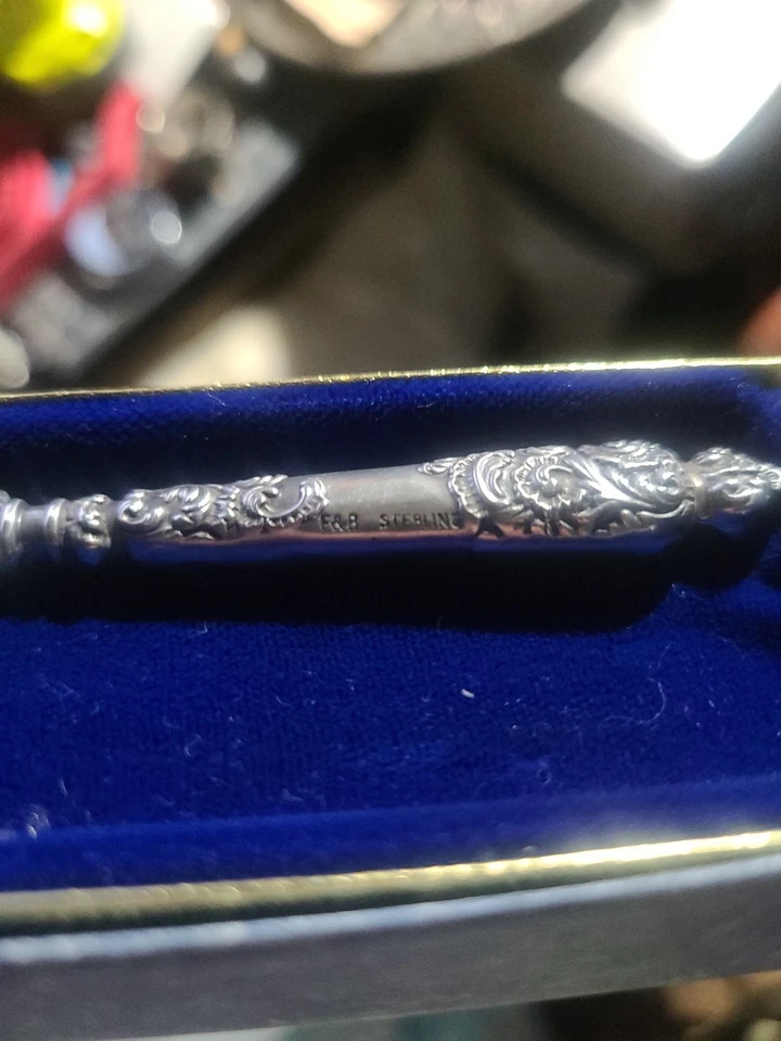 Antique Sterling Silver Caviar Knife/Letter Opener with Mother of Pearl Blade - Image 3 of 4