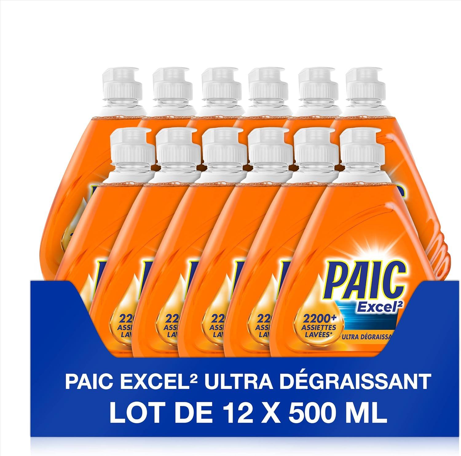 Liquide vaisselle main Excel² élimine la graisse cuite sans eau chaude flacon 750ml