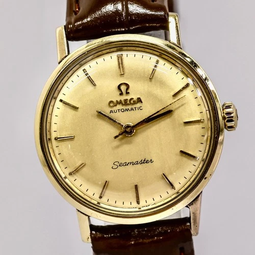 **OH Serviced** Vintage 1960s OMEGA Seamaster Cal.552 Auto Gold Dial 31mm Men's