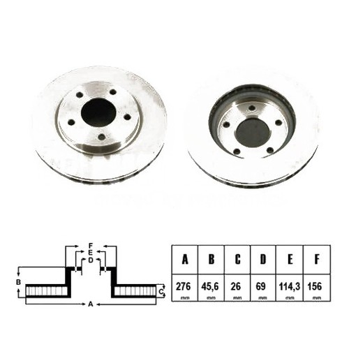 Pair Brake Discs PD695NP MR510966 0 986 479 604 203060 6005537 60537 DI543