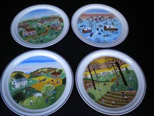 Set de 4 assiettes "Les quatres saisons" décor naïf Laplau VILLEROY & BOCH