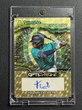 Marketplace image: 2025 Leaf Optichrome Felnin Celesten 1/1 Superfractor Auto Seattle Mariners