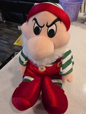 New 12" Grumpy Christmas Elf Disney Store Snow White 7 Dwarfs Stuffed Plush NWT