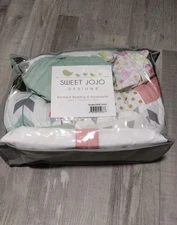 Sweet Jojo Crib Bedding Woodsy Coral 4Pieces, Skirt, Blanket, Crib Sheet, Bag