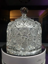 Cheese Dish Dome Lid American Brilliant Cut Glass Crystal John Nelson Paris