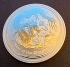 2012 Year Of Dragon Perth Mint Lunar Calendar Bullion-0.999 Silver 1 Oz Art Coin