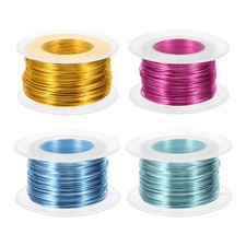 0.8mm Aluminum Wire for Jewelry Making, Metal Wrap, Blue/Pink/Blue/Yellow