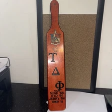 Vintage 1956 Northwestern University Delta Upsilon Fraternity Wood Paddle