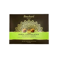 ​Bouchard Dubai Chocolates Pistachio Knafeh 1 LB Box 41 Pieces Gourmet Candy