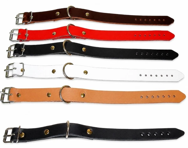 LWPH Lederriemen mit D-Ring in 6 Farben offen dargestellt