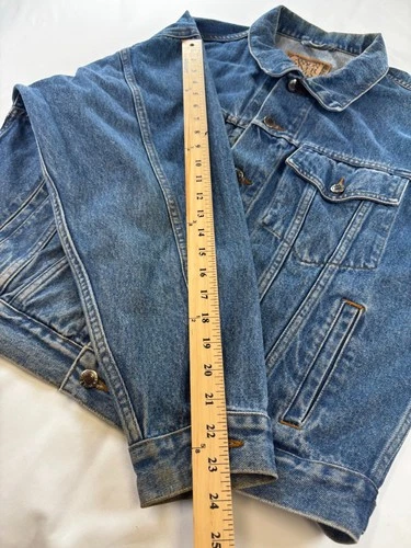 Vintage 90s Sears Canyon River Blues Denim Jacket Mens Sz Medium 100% Cotton image 16