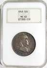 1949 FRANKLIN Silver Half Dollar NGC MS 63 - Old Fatty Holder