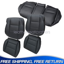 5pcs Front Rear Bottom Leather Seat Cover For 2012 2013 2014 Acura Tsx Black