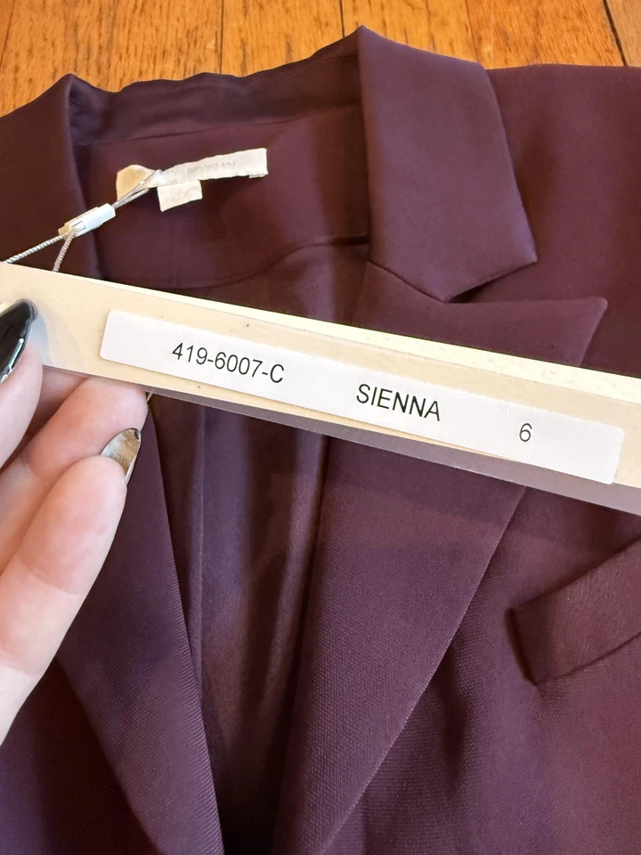 Blazer Jonathan Simkhai Mujer 6 Sienna Acanalado Gancho Cierre Ojo 419-6007-C Foto 3 de 4