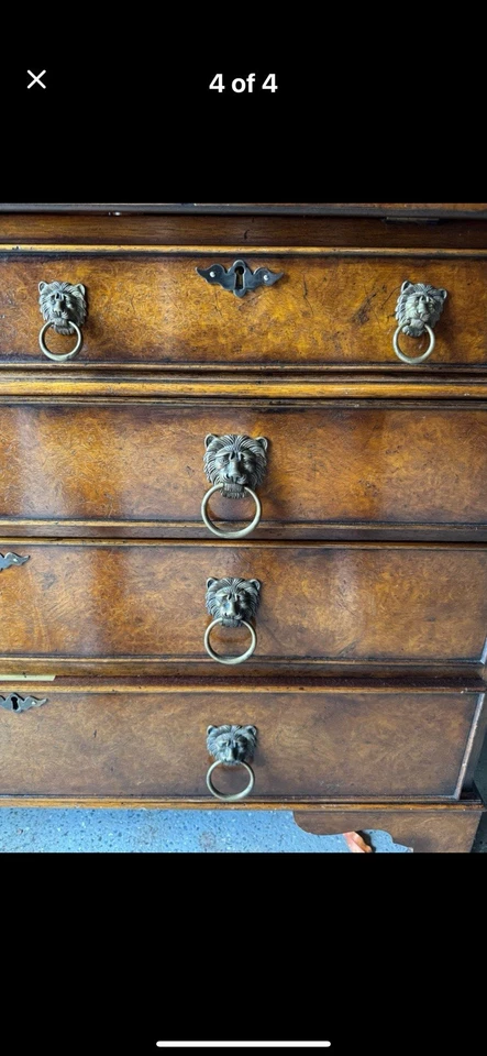 Estate Vintage George III Burl WalnutDome Top Desk Fitted Interior Southhampton - Image 3 of 4