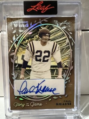 2025 Leaf Glory Of The Game Paul Krause The Autumn Wind Auto /35 Vikings HOF