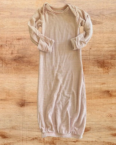 Carter's Preemie Baby Girl Pink Striped Long Sleeve Sleep Gown