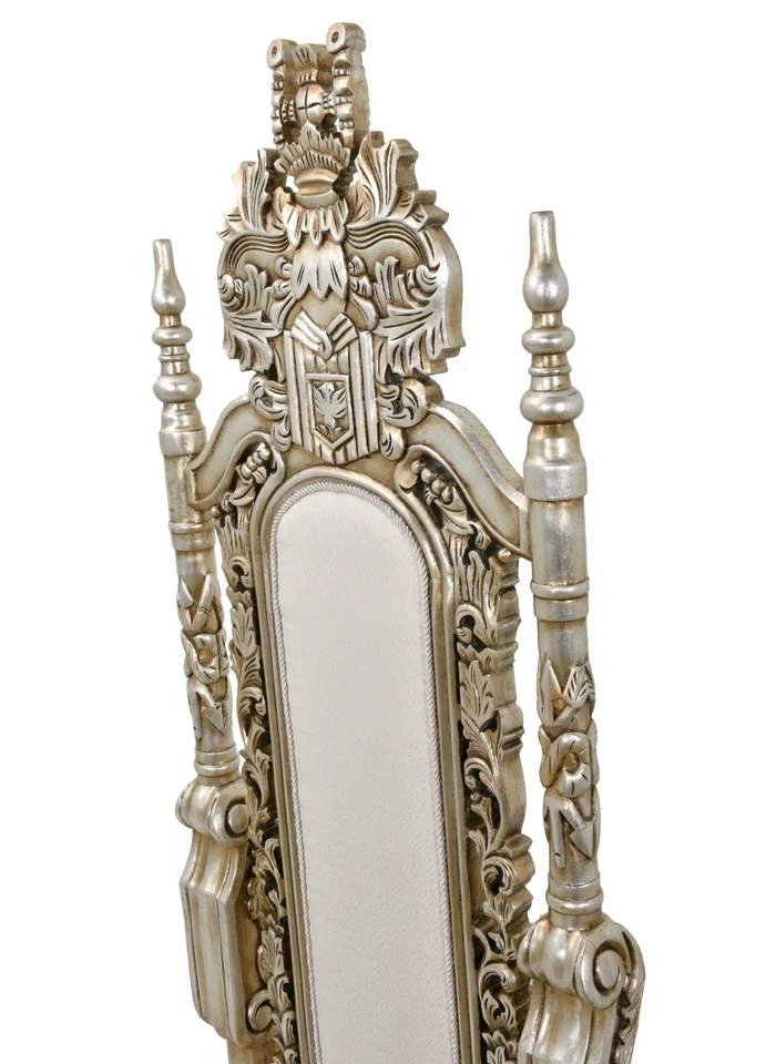 Silla Lord Raffle Ornamentada Respaldo Alto Rey León Trono Tallada Declaración Acento Asiento Foto 3 de 4