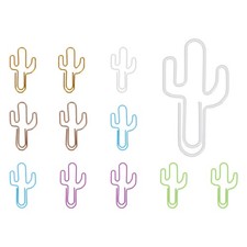 12Pcs Paper Clip, Cactus Shape Paper Clip Small Cute Bookmarks, Multicolor