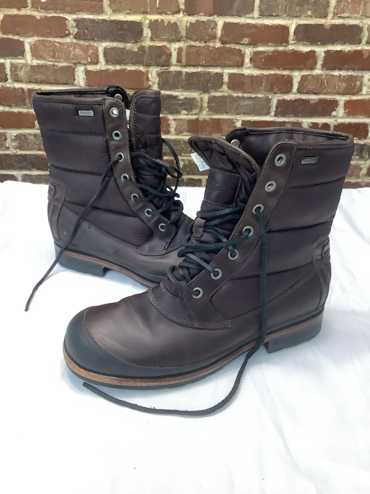 UGG Australia Hamric Brown Leather Waterproof Snow Boots – Men's Size 12
