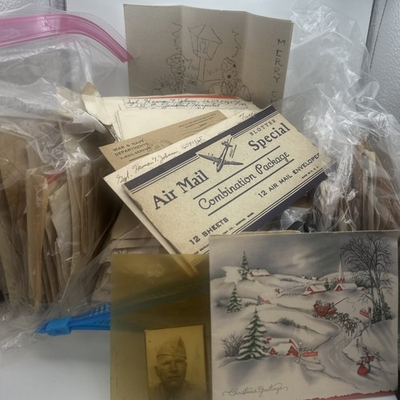 #ad WWII Same Soldier Letters Home 300 Victory Day Truman Swedish London 43 45 pho $399.99