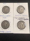 standing liberty quarter lot Of4 4