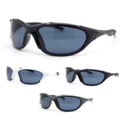 Mens Rimless Oval Round Sport Wrap Around Plastic Y2K Sunglasses