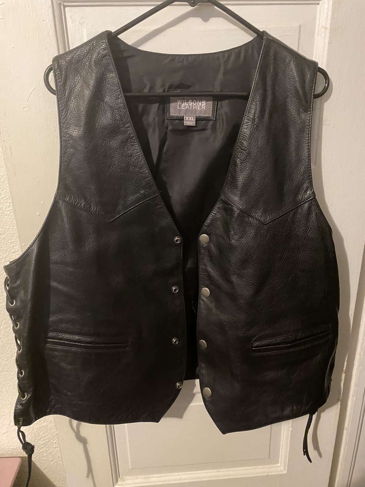 Wilsons Leather Eagle Mens Black Leather Vest Size XXL Gem