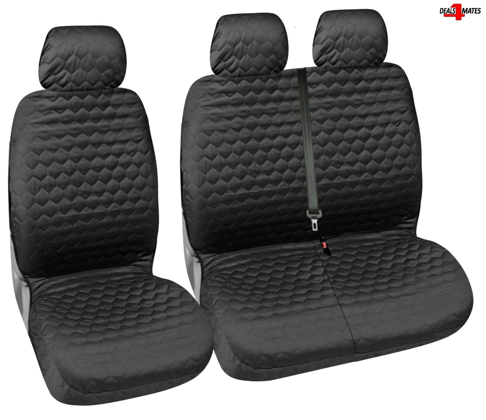 For Vw Transporter T5 T4 Caravelle Soft Fabric Diamond Look Black Seat