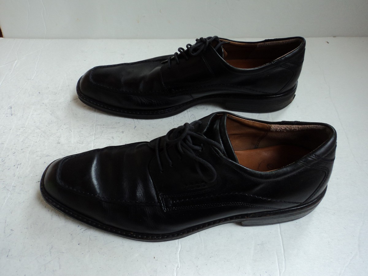 ECCO Men Shoes Size 11 EU 45 Lace Up Shock Point  BLACK Leather Oxford Ecco 45 US 11-11.5 Men main image 4