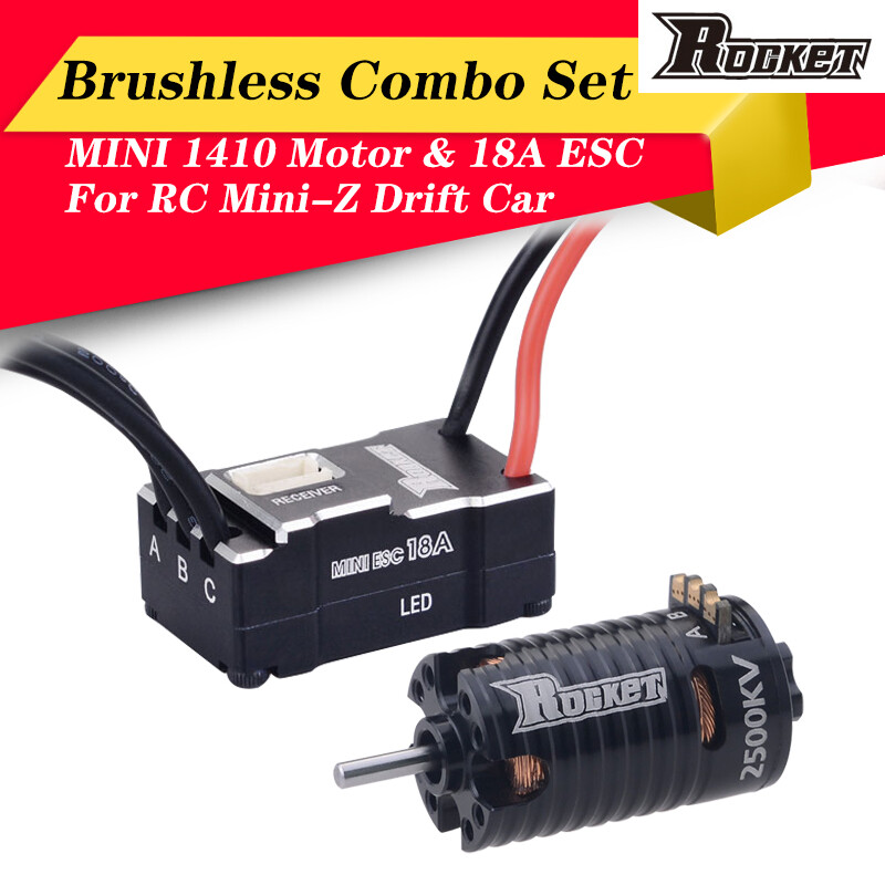 Rocket 2500KV Brushless Motor w/18A ESC for Kyosho 1/24 1/28 1/32 RC Drift  Car