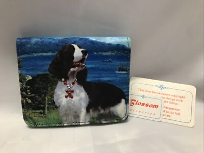 Women's/Girls Blossom Collection, Trifold Wallet With Ocean Doggy Bling Necklace