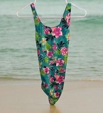 Lands End Bathing Suit Swimwear One Piece Swimsuit size 16 Girls Floral Pink