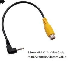 2.5mm Male Jack to RCA Female Right Angle Plug Adapter Cable GPS Camera Mini AV