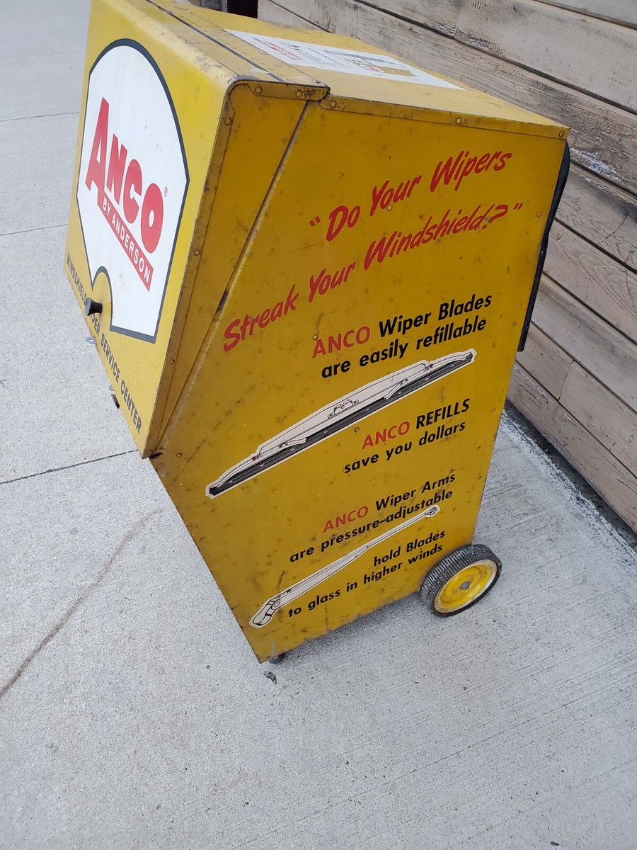 vintage metal cabinet on wheels anco windshield wiper service