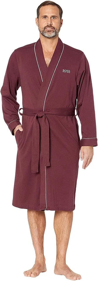 Hugo Boss BOSS 265638 Hombres Rojo Profundo Auténtico Kimono Bata Talla Pequeña Foto 2 de 2